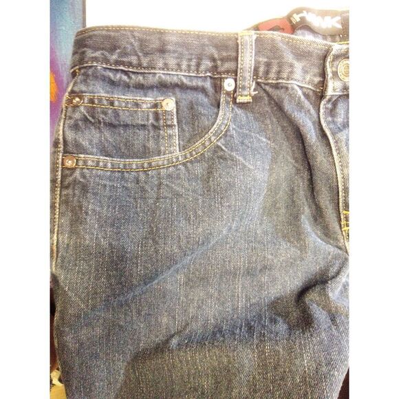Hawk Straight Leg Dark Wash100% Cotton Jeans SZ 16 Husky - Picture 4 of 4